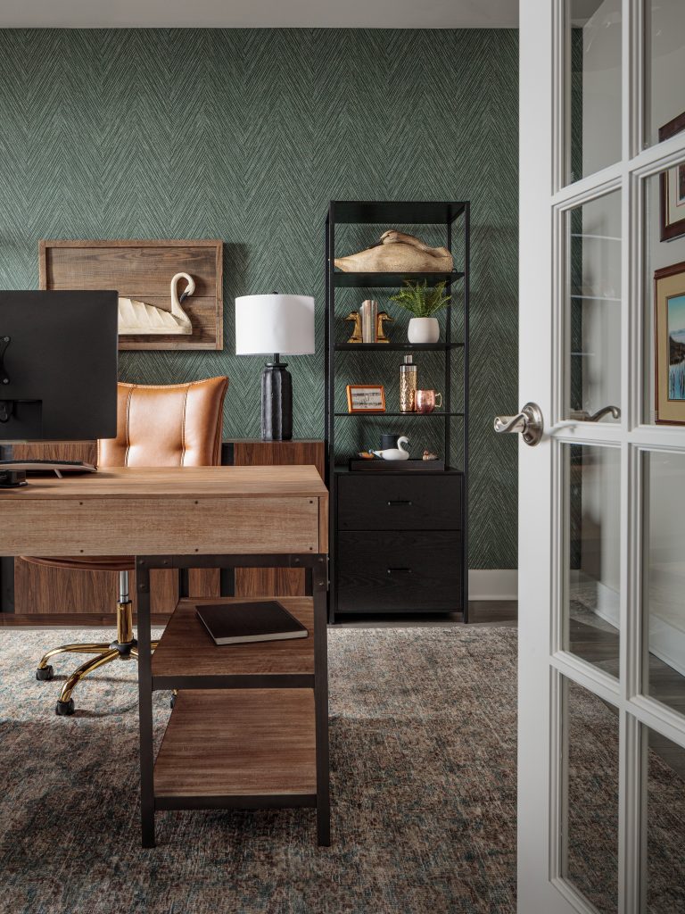 Dark and moody masculine home office